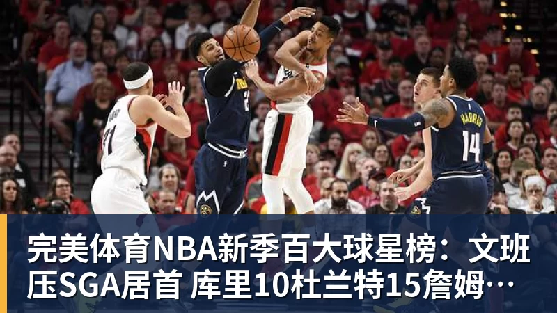 完美体育NBA新季百大球星榜:文班压SGA居首 库里10杜兰特15詹姆斯19
